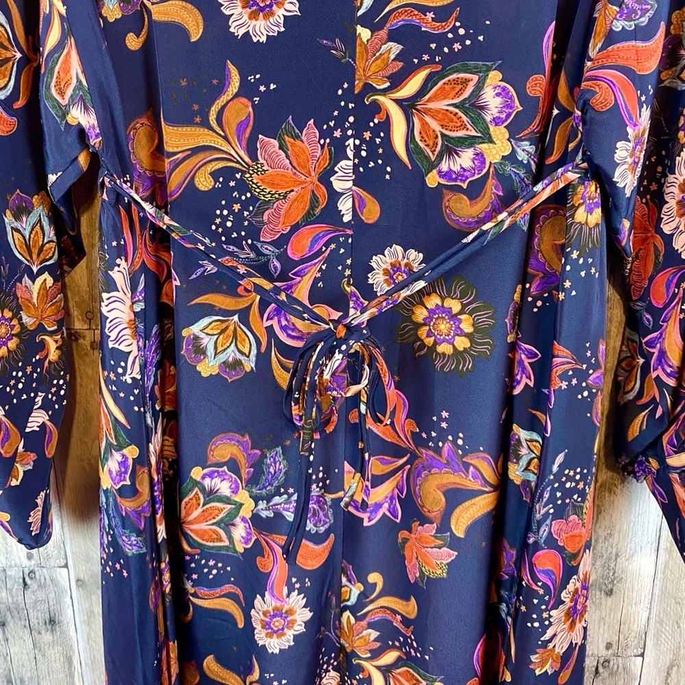 NWOT Johnny Was Athena Floral Print Blouson Sleeve Midi Dress Size Small. - Picture 8 of 15